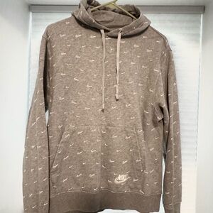 Nike Brown Hoodie with Logo Print